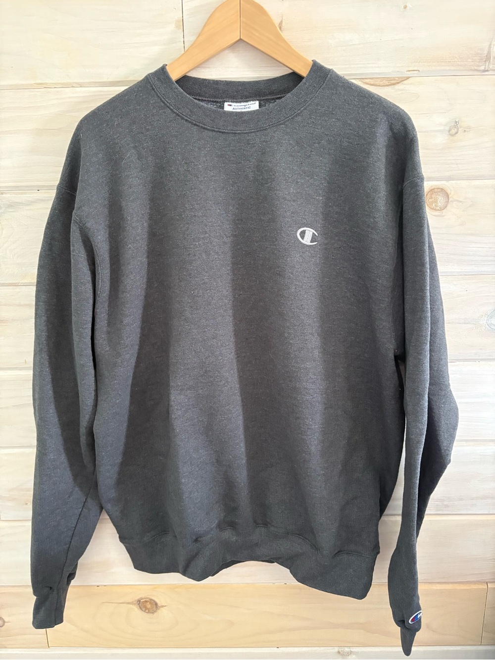 Champion Charcoal Crewneck Sweatshirt with Small Logo